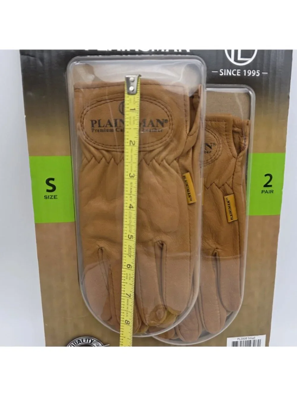 2 Pair Plainsman Leather Work Gloves Premium Cabretta Small Ranch Garden Outdoor